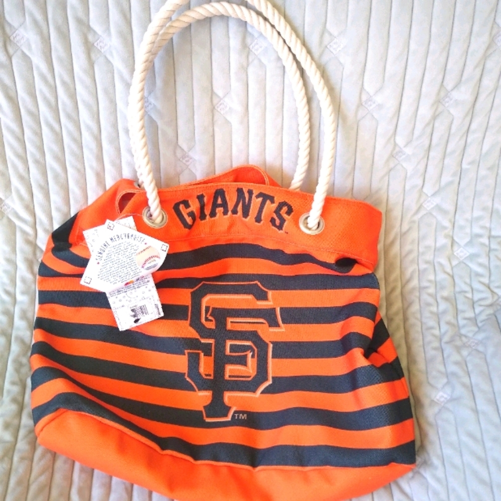 SAN FRANCISCO GIANTS MLB NAUTICAL STRIPE TOTE BAG